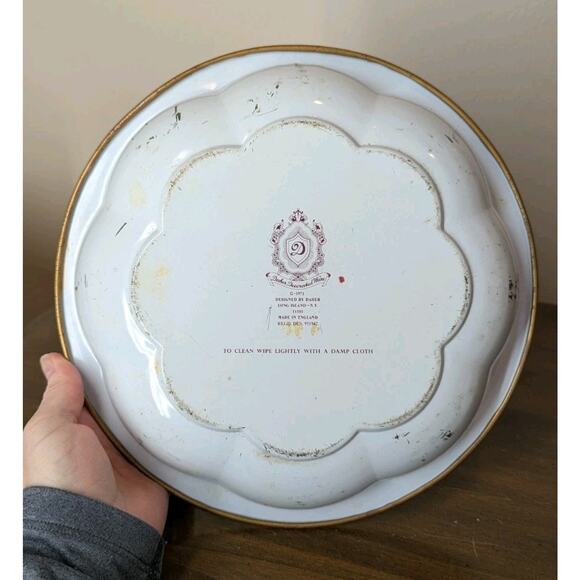 Daher Decorated Ware Tin Bowl Round Floral Orange Yellow Made In England 1971 - Picture 4 of 7